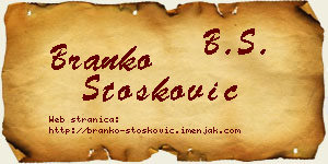 Branko Stošković vizit kartica